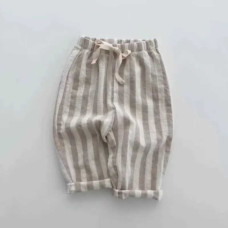 Childrens clothing for spring and summer soft and comfortable striped jogging pants for children loose fitting for newborns and infants TrousersT25031