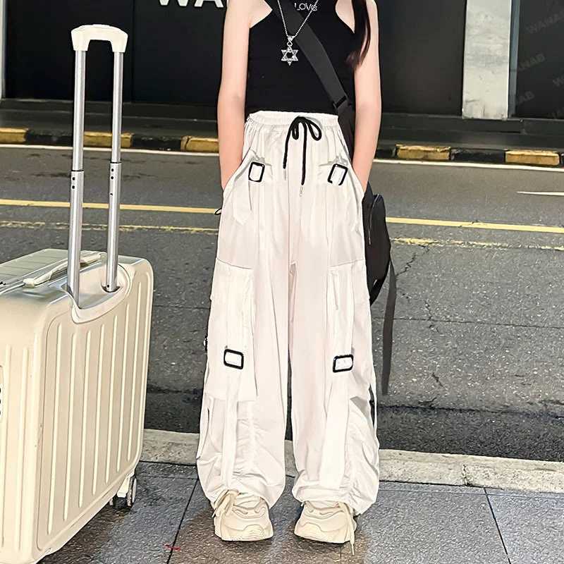 Girls Summer Thin Pants 2025 New Childrens Sports Wide Leg Trouser Youth Freight Pants 5-14Y Big Childrens Fashion ClothingT250318