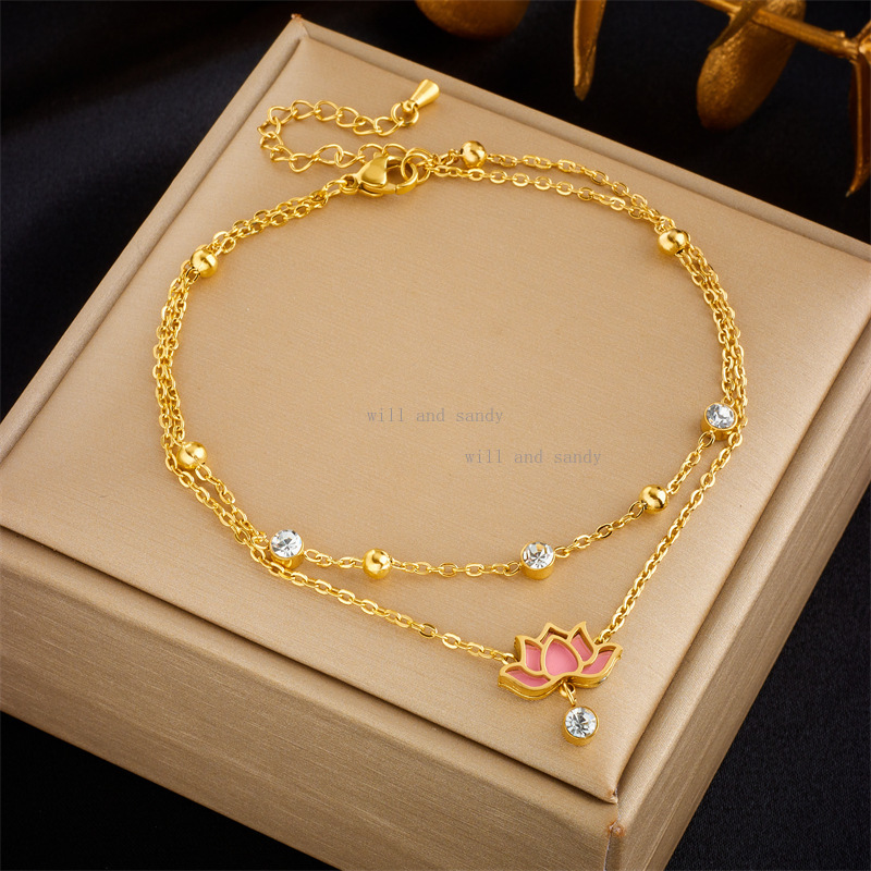 Non Tarnish 18k Gold Waterproof Anklet Chain Bracelet Designer Star Heart Cross Charm Dainty Layered Stacking Foot Chain for Woman Girls Summer Beach 