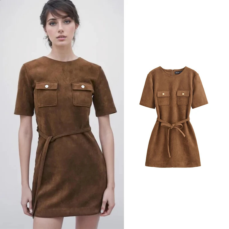 Womens 2025 Dress Summer Chic Elegant Slim Oneck Comfortable Street Holiday Fashion Youth Mini 250319