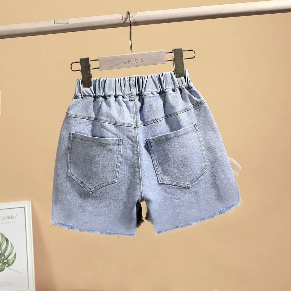 Baby Girls Summer Cotton Denim Shorts Pants Toddler Kids Cute Swan Flower Soft Jeans for Teenager Girls Children Clothing 250319