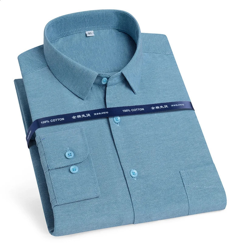 Large 11XL 10XL 9XL highquality pure cotton Oxford shirt suitable for mens long sleeved casual soft standard fit social 250317