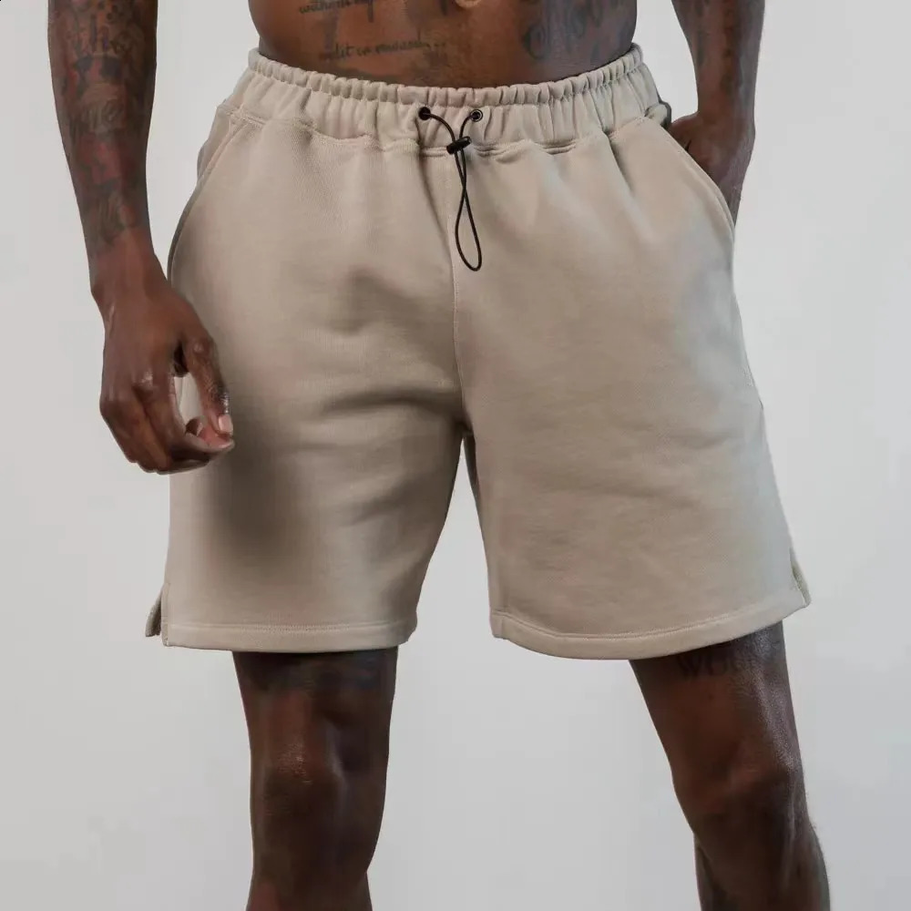 Summer mens shorts made of pure cotton casual four point jogging pants fitness gym training basketball 250312