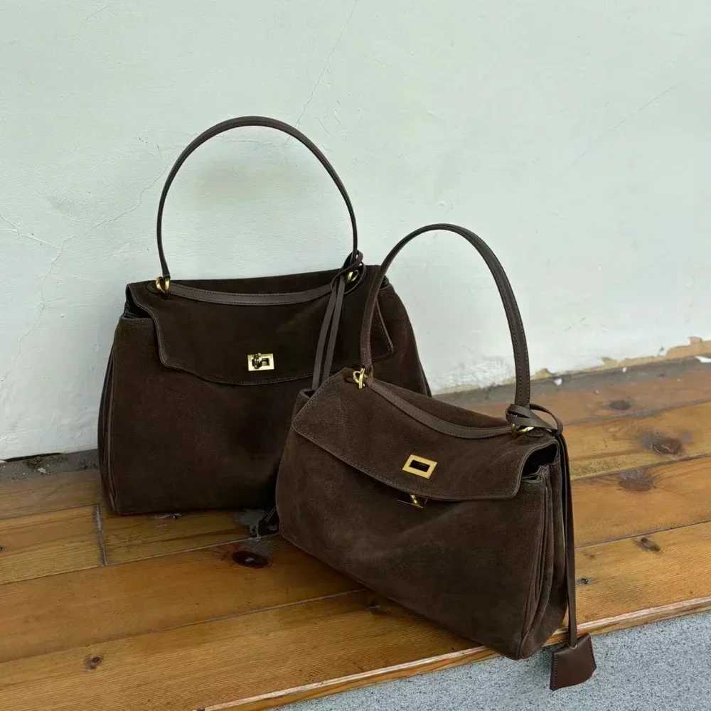 New Arrival Motingsome New Womens Suede Leather Bag Gold Buckle Handbag and Wallet Luxury Designer Bag Fashion Womens Trend Bag New Edition T250318