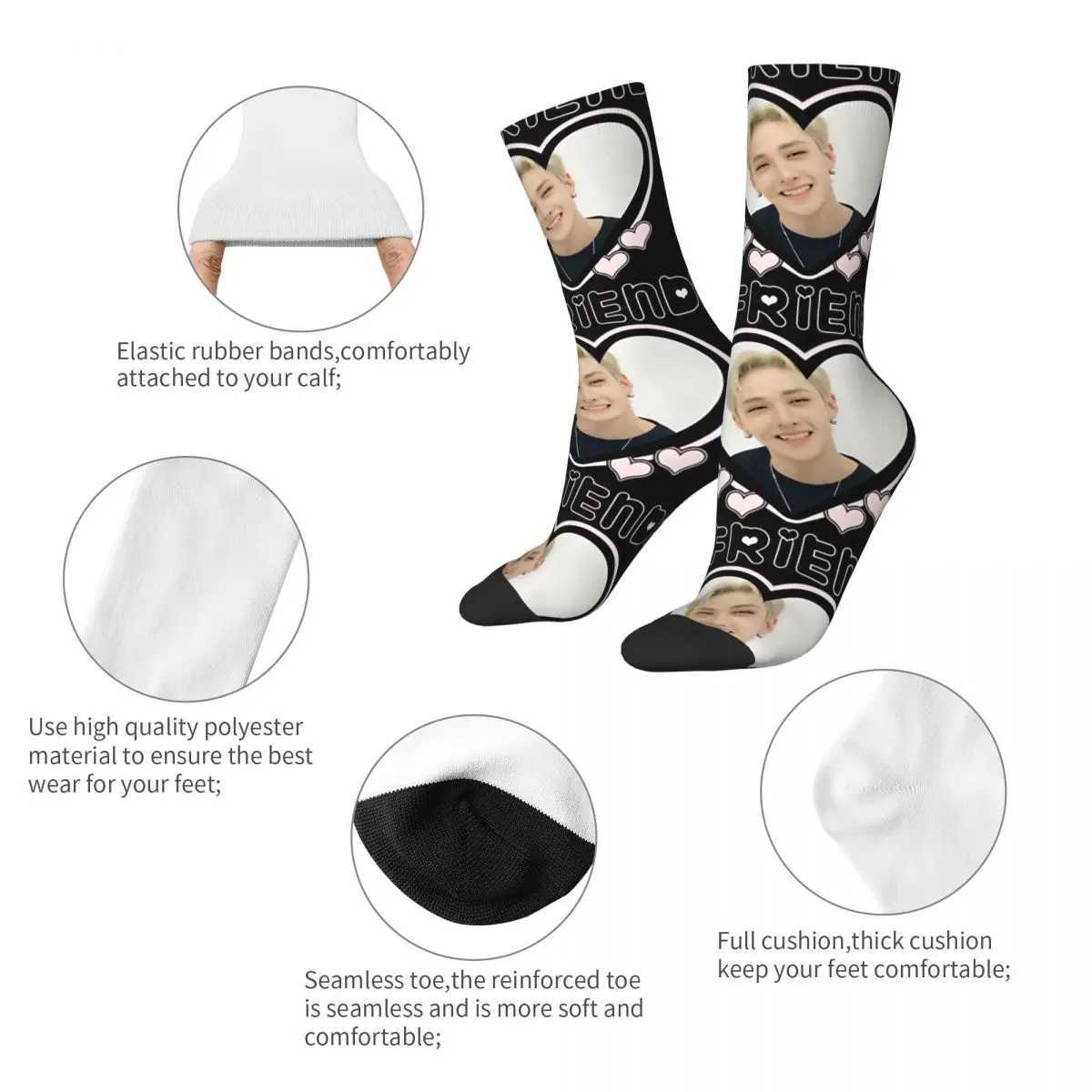 Happy Funny Mens Compression Socks Amazing Retro Harajuku Bang Chan Hip Hop Novel Casual Crew Crazy Socks Gift Printing X250319