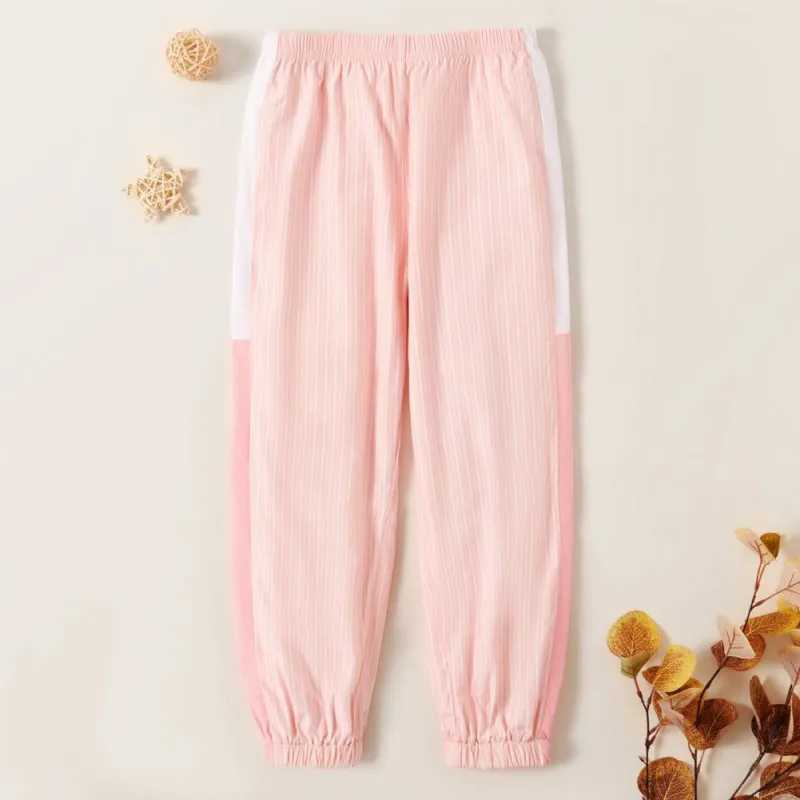 Childrens girls casual breathable elastic waist TrouserT250318