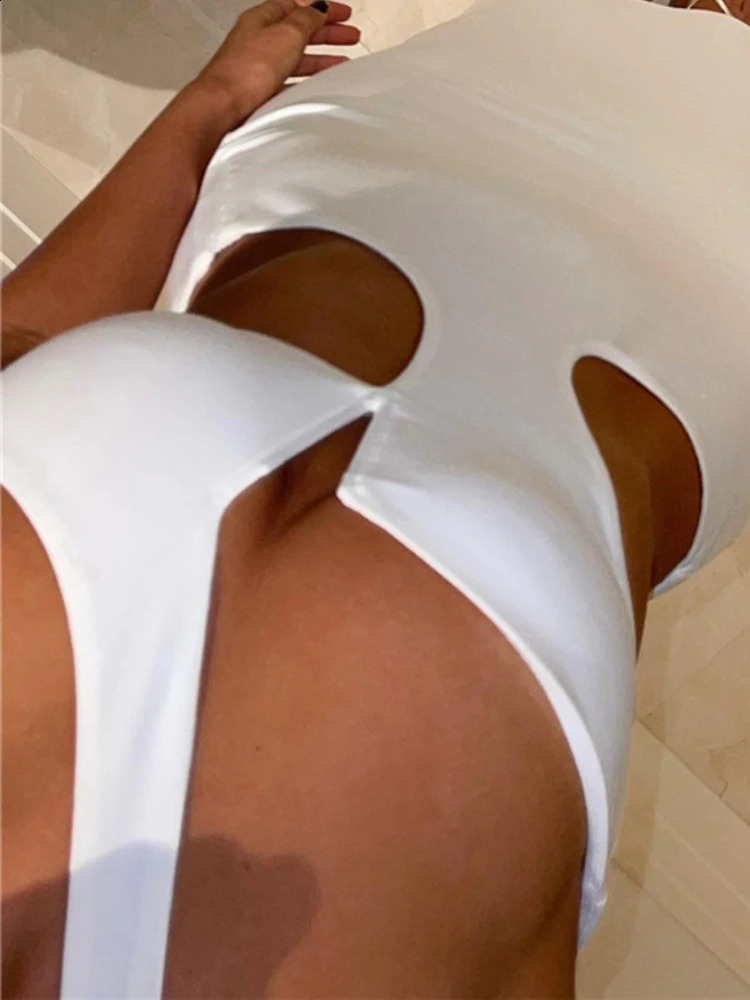 Sunny Sexy Y2K Clothes Hollow Out Sleeveless Backless Bodycon Maxi Dresses For Women Club Birthday Party Elegant Outfits 250319