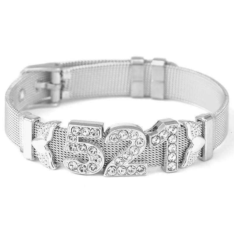 10mm Crystal 521 Feather Beads Charm Bracelets DIY Stainless Steel Mesh Keeper Bracelets Pulseras Mujer For Women Jewelry Gift