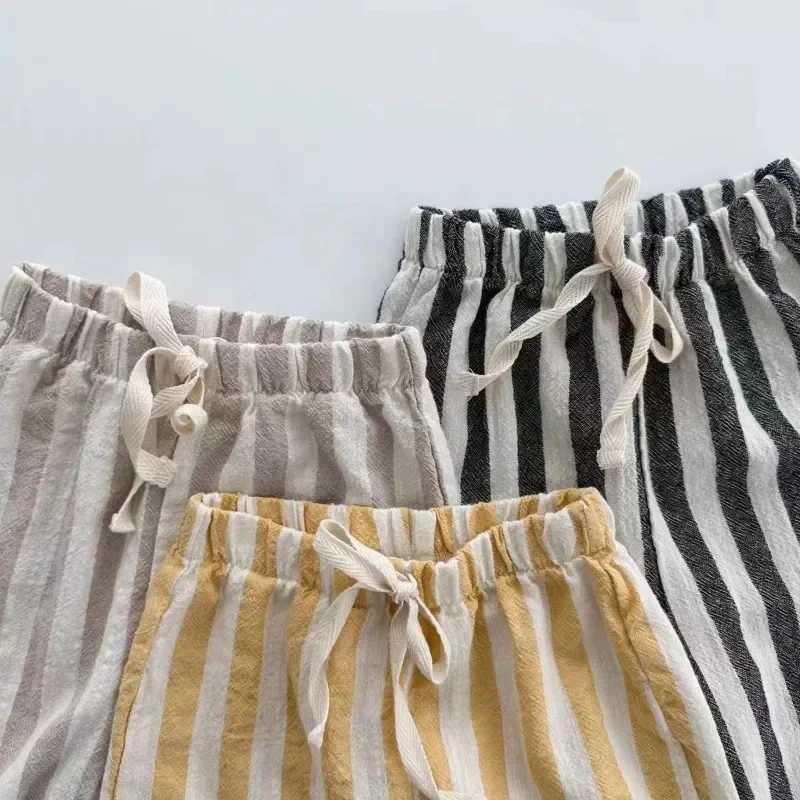 Childrens clothing for spring and summer soft and comfortable striped jogging pants for children loose fitting for newborns and infants TrousersT25031