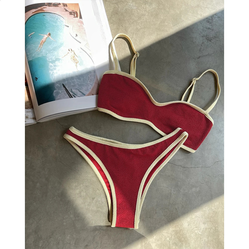 Micro Bikinis Push Up Women Swimsuits 2025 Sexy Swimwear Brazilian Bikini Set Pink Biquini Patchwork Swimsuit Bandeau Beachwear 250319