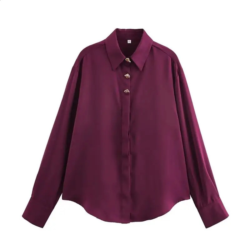 TRAF Shirts Spring Womens Elegant Loose Casual Fashion Holiday Blouses Street Chic Youth Joker Shirt Top 250318