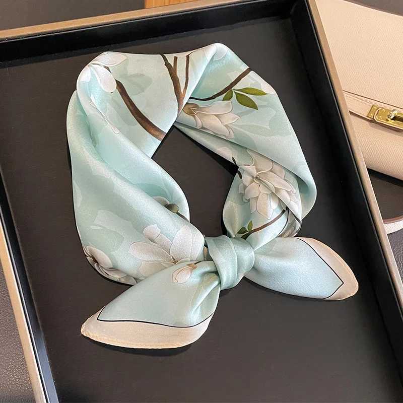 100% pure square silk scarf 2024 Hangzhou silk scarf womens printed ribbon silk square scarf headscarf X250319
