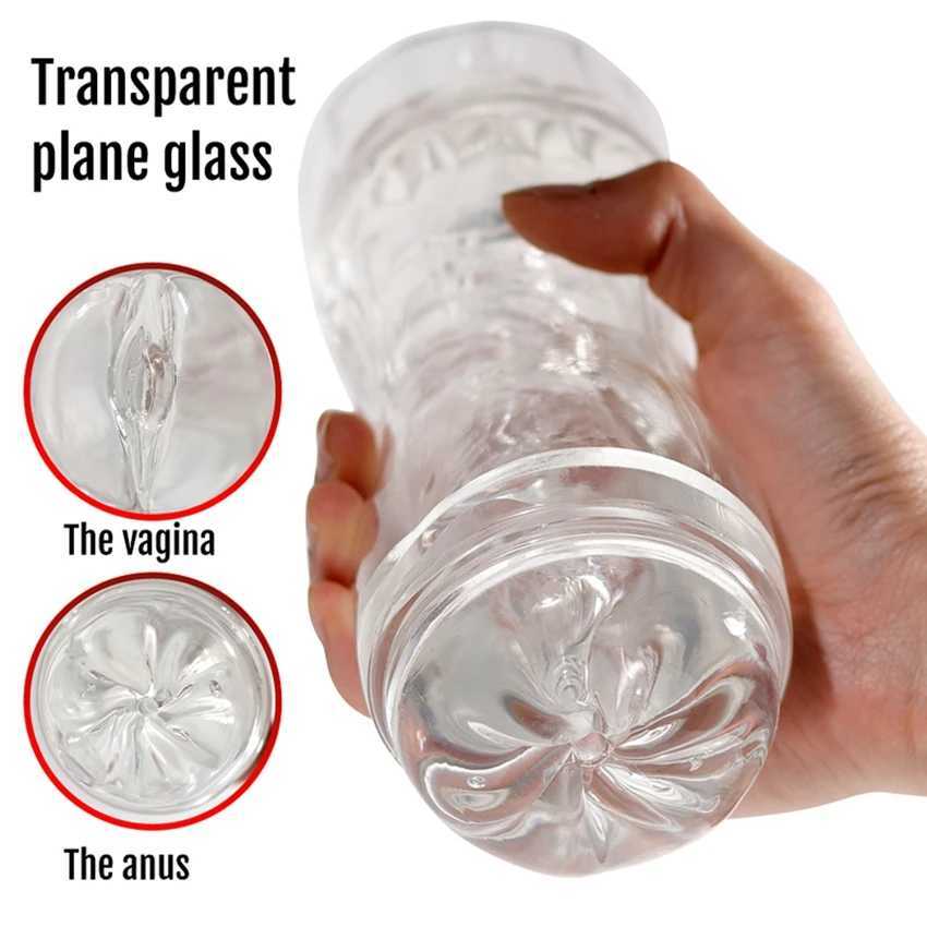 Mens Masturbation Cup Sex Toys Mens Massager Transparent Vagina Real Cat Sex Masturbation Soft Silicone Adult Products Men 18XJ250319