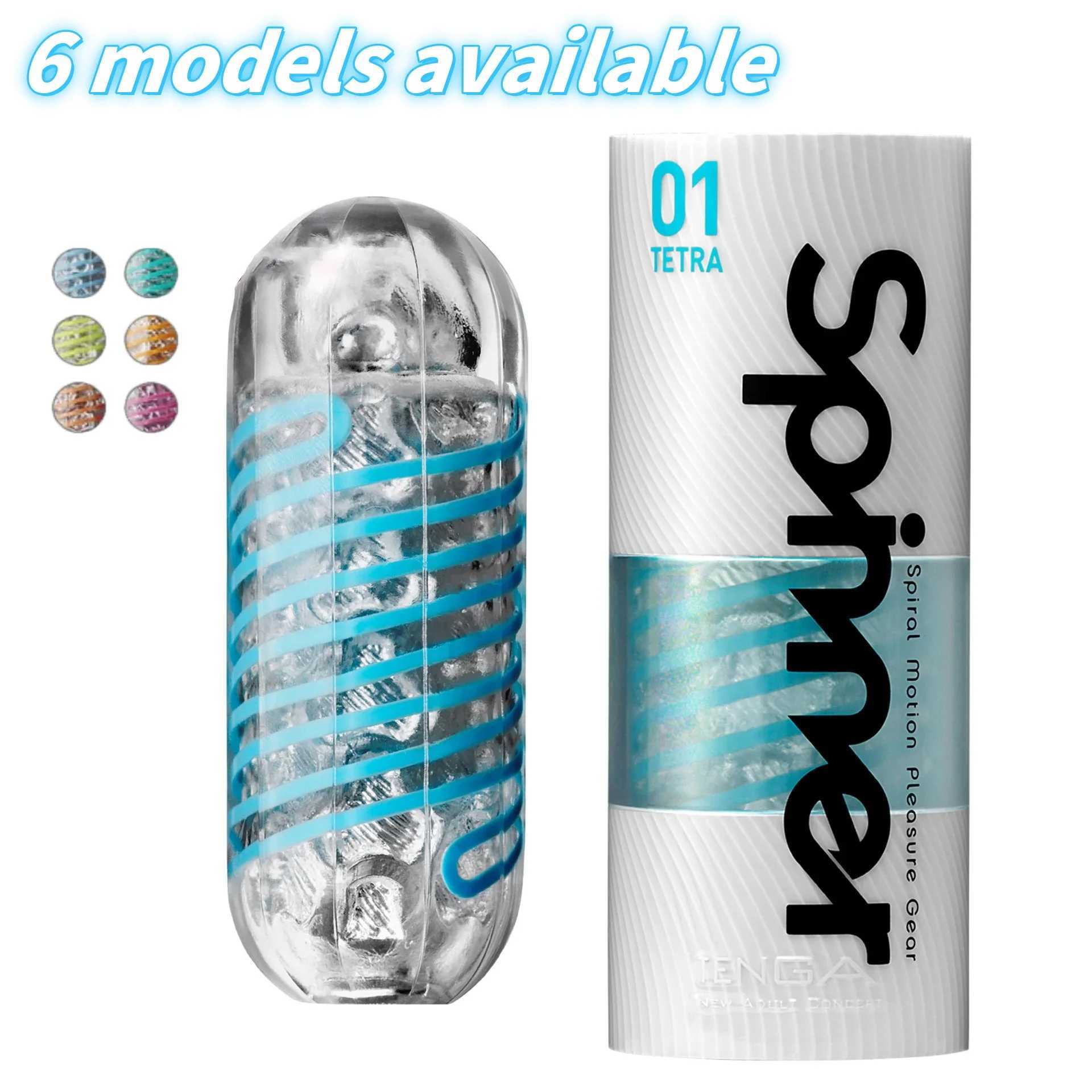 TENGA 6 Style Cool Cat Reusable Masturbation Silicone Rotating Male Masturbation Cup Rotating Sucking Spiral Pocket Sex ToyXJ250319