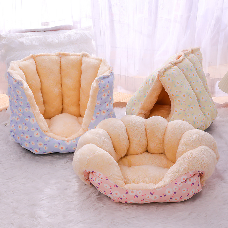 Warm Velvet-Lined Pet Bed - Thick Insulated Cat & Dog Nests for Cozy Winter Nights - view 6