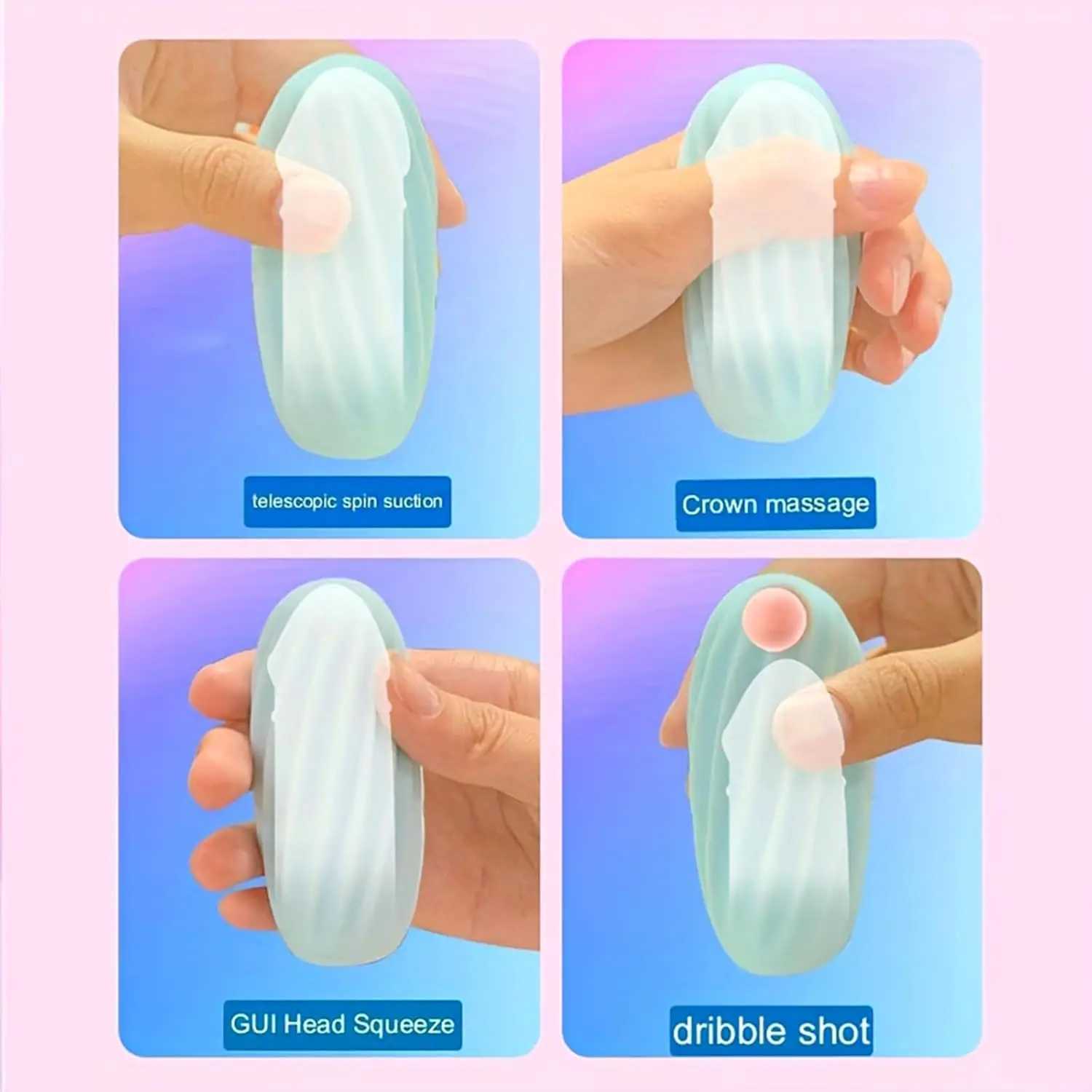 Portable Male Masturbation Cup Glans Stimulator Massager Penis Delay Realistic Vagina Anus Soft Male Adult Sex Toy W250319