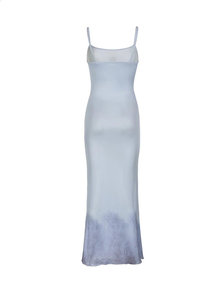 Sweetown Print Goth Y2K Spaghetti Straps Dress Women Aesthetic Mermaid Summer Dresses 250319