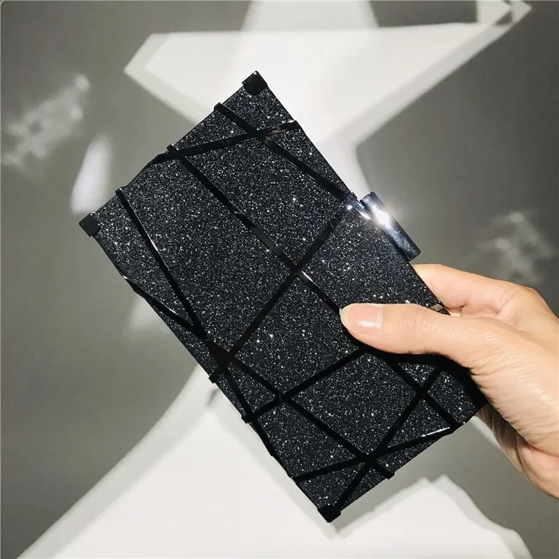 Women Evening Clutch Bag Sequin Clutch Female Crystal Day Clutch Wedding Purse Party Banquet Black/Gold Silver bolsa feminina 250314
