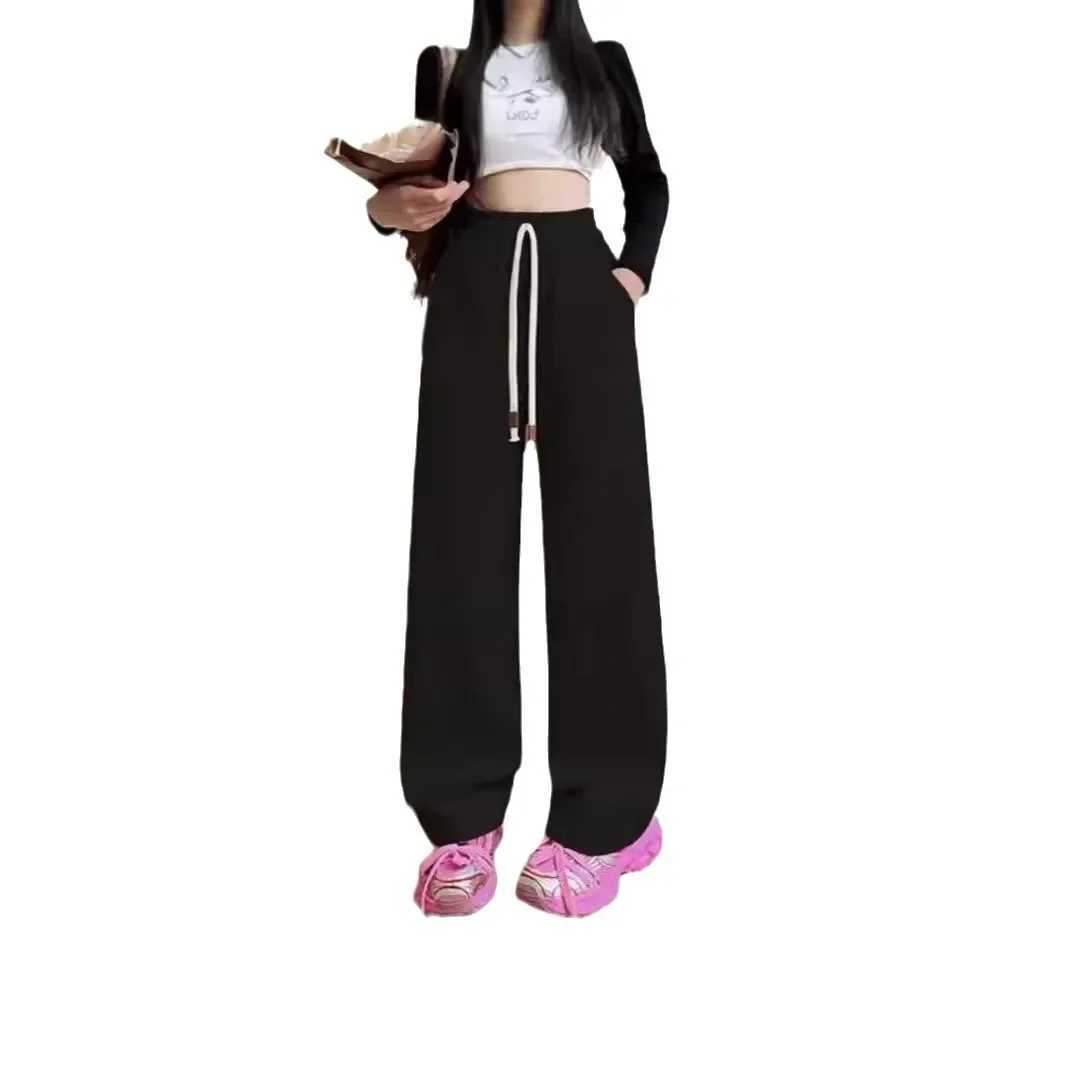 Girl Bell Bottom Spring/Summer 2024 New Childrens Pants Straight Leg Sports Pants Loose Suitable for Childrens ClothingT250318