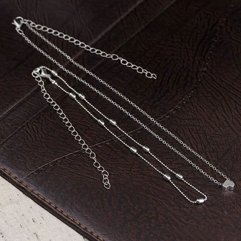 Trendy Love Heart Pendent Necklace Double Layer Charm Necklaces for Women 18K Gold Silver Plated Choker Necklace Bride Wedding Jewelry Nice Gift