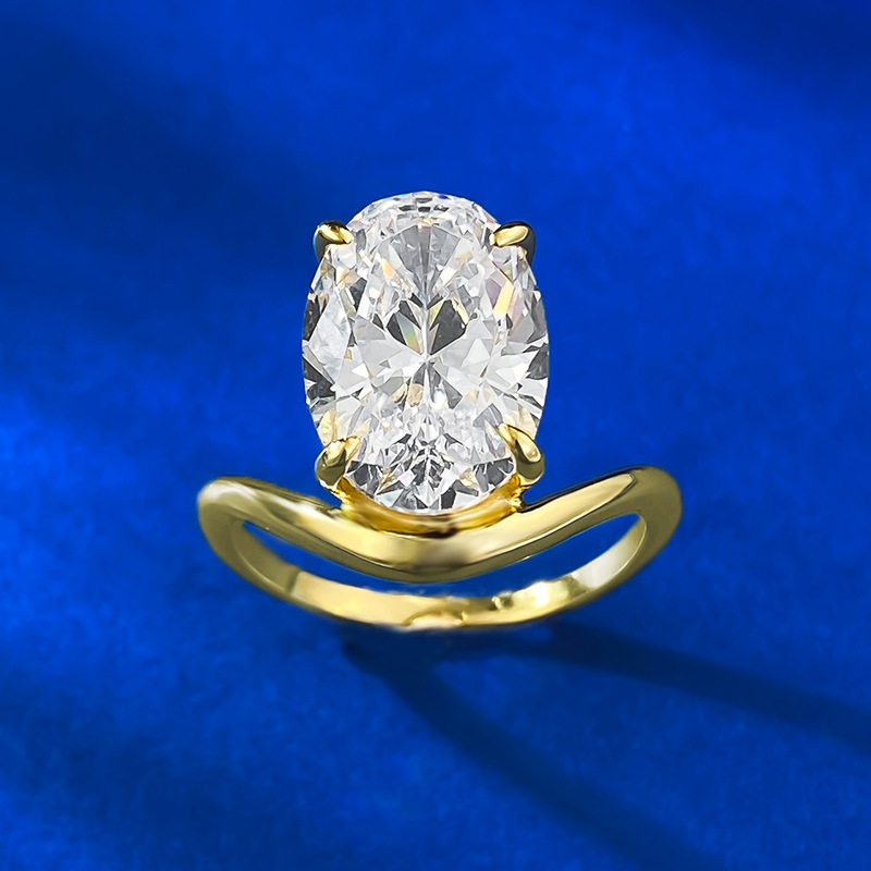 2025 Choucong Brand Top Sell Wedding Rings Elegant Deluxe Jewelry Real 100% 925 Sterling Silver 18K Gold Oval Cut White Moissanite Diamond Women Coupl