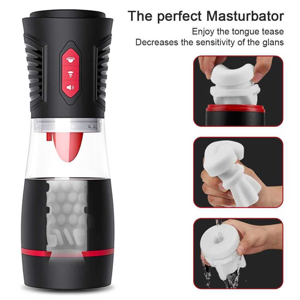Automatic Male Masturbation Sucking Machine Vibration Tongue Licking Glance Stimulating Oral SexXJ250319