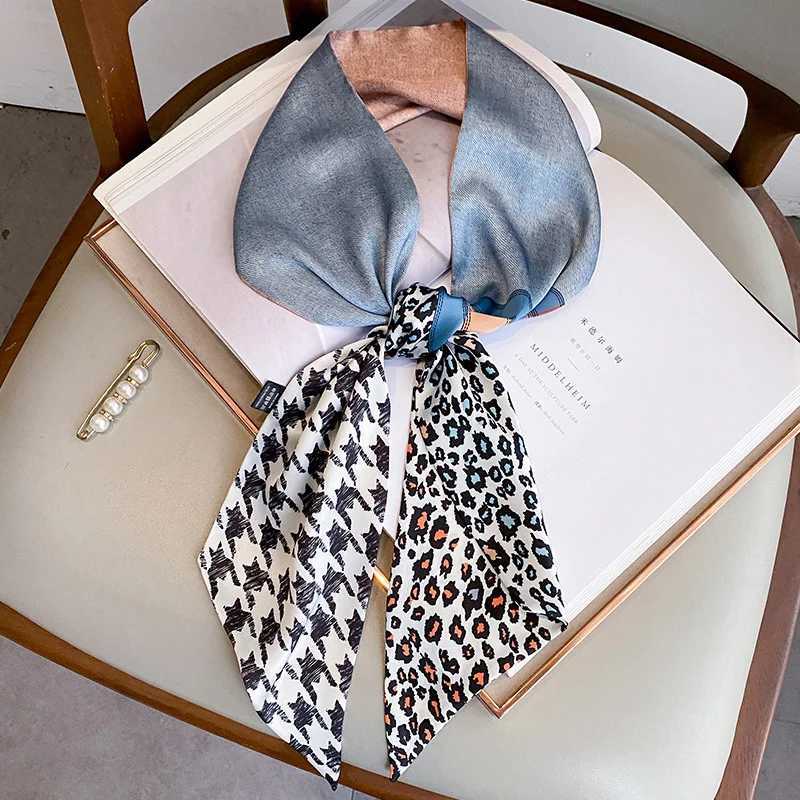 Luxury brand new printed silk scarf with ribbon bag hair strap Korean style collar headband X250319