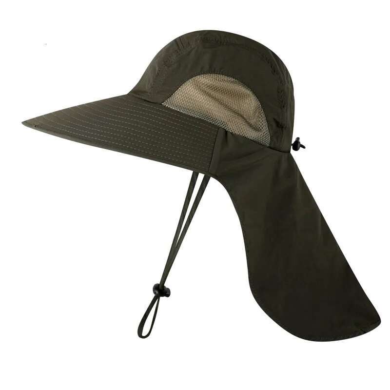 Fishing Wide Brim Bucket With Neck Cover Quick Dry Outdoor Sports Jungle Hiking Hat Men Fishermen Sun Protected Cap