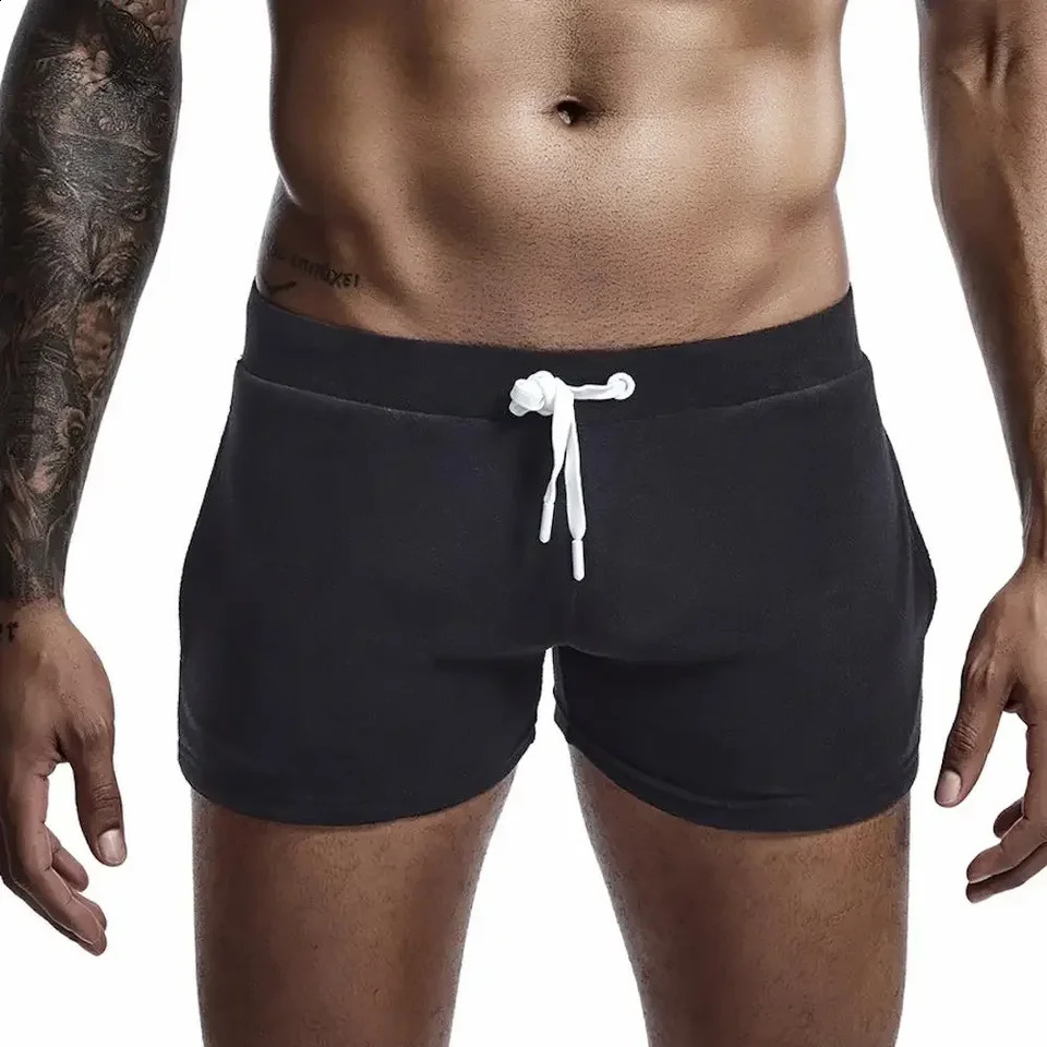 Seobean Mens Velvet Sweater Shorts Retro Boxer Gym Underwear Thick Pants Pocket Jogger 250319