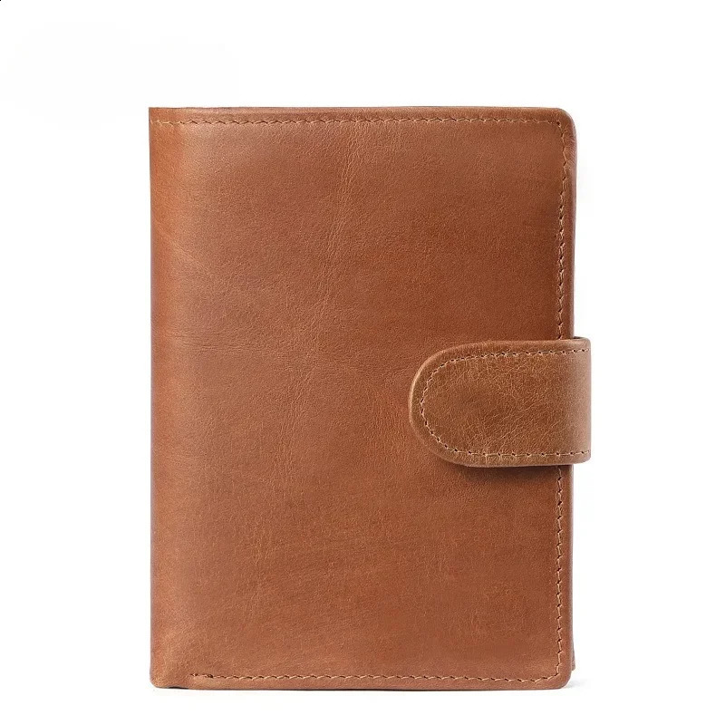 Vintage Genuine Leather Wallets for Men First Layer Cowhide Short Credit Card Holder Money Bag Coin Purse Men RFID Wallets 250317