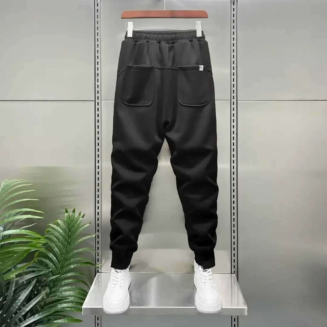 Autumn Mens orange Joggers Korean High Street Sports Trousers Cotton 9-Minute Sweatpants Fashionable Mens Clothing 2024 X250319