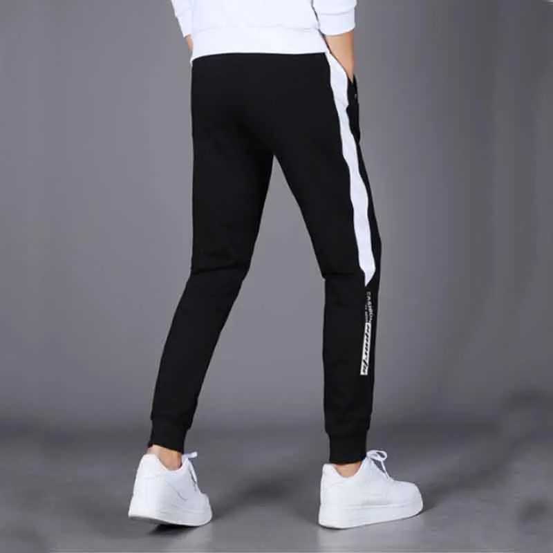 Trendy Versatile Spring Casual Pants Men Elastic Waist Contrasting Pockets Zippers Tie Feet Fashion Loose Sports Sweatpants 2024 X250319