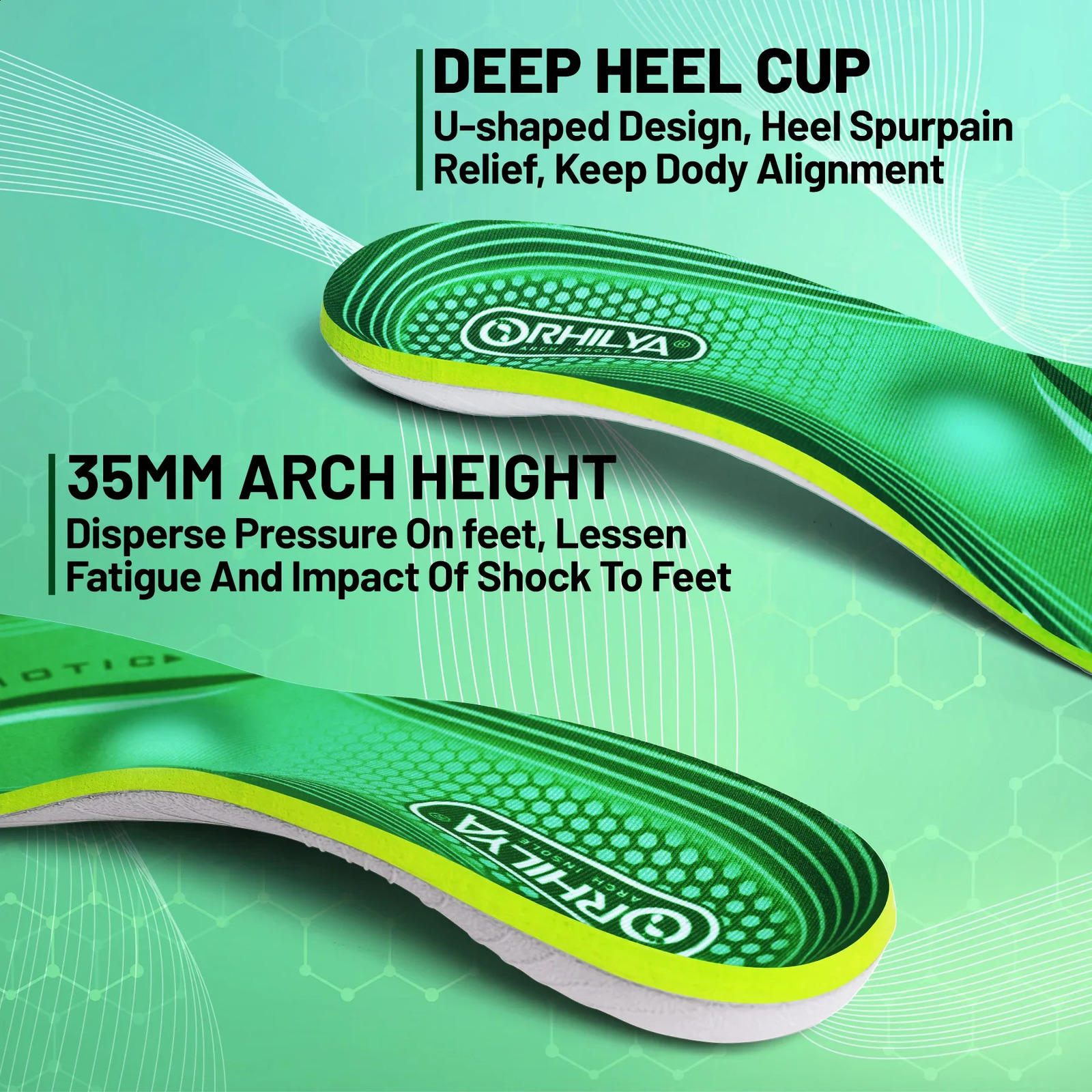 iFitna Plantar Fasciitis Relief Orthopedic Insole Flat Feet High Arch Support Insert Metatarsal Pain Men Women Standing All Day 250319