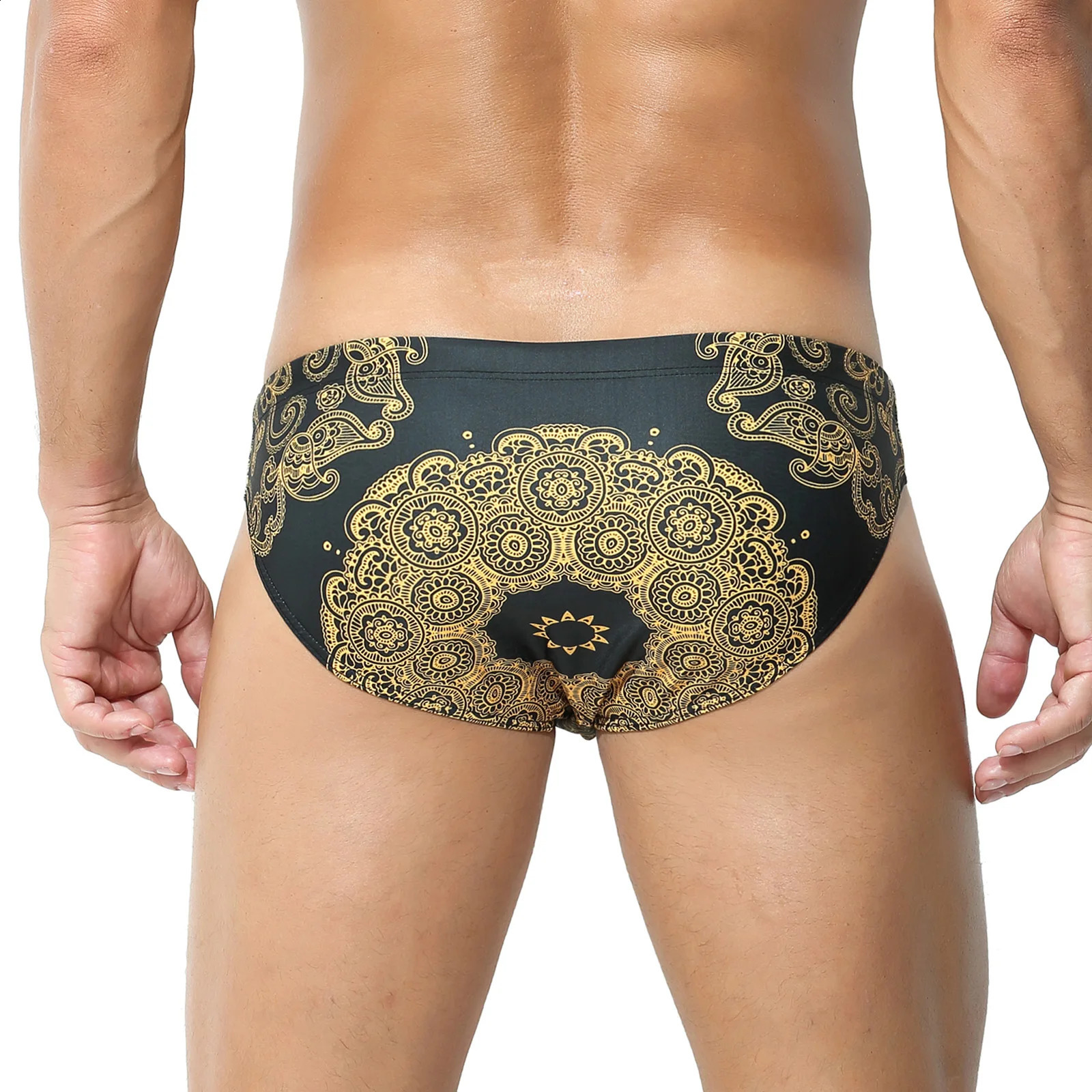 Mens Swimsuit Swim Briefs Panties Sexy Swimwear Bikini Totem Elastic Low Rise Underpants Beach Pool Party Sunbathing Underwear 250319