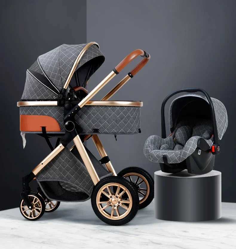 New 3-in-1 baby stroller high landscape car lightweight newborn Pram shockproof two-way 2-in-1 baby stroller baby comfort car Z250319