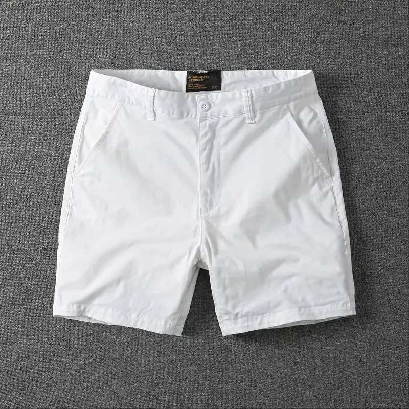 Summer Textured Washed Mens Casual Shorts Trendy Mens Soil Pure Cotton Solid Color Versatile Slim Fitting Workwear Capris W250319