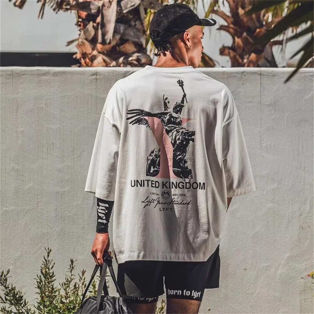 Lyft 2025Zomer Sport T-Shirts Mannen Outdoor Fiess Training Mode Trend Katoen Elastische Hardloop Gym T-Shirt Metkorte