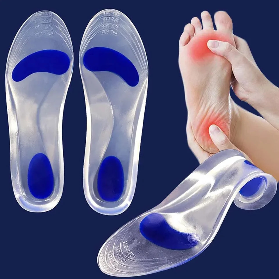 Silicon Orthopedic insoles for Shoes Women Men Flat Foot Arch Support Shoe Pad Shock Absorption Plantar Fasciitis Relief Insoles 250319