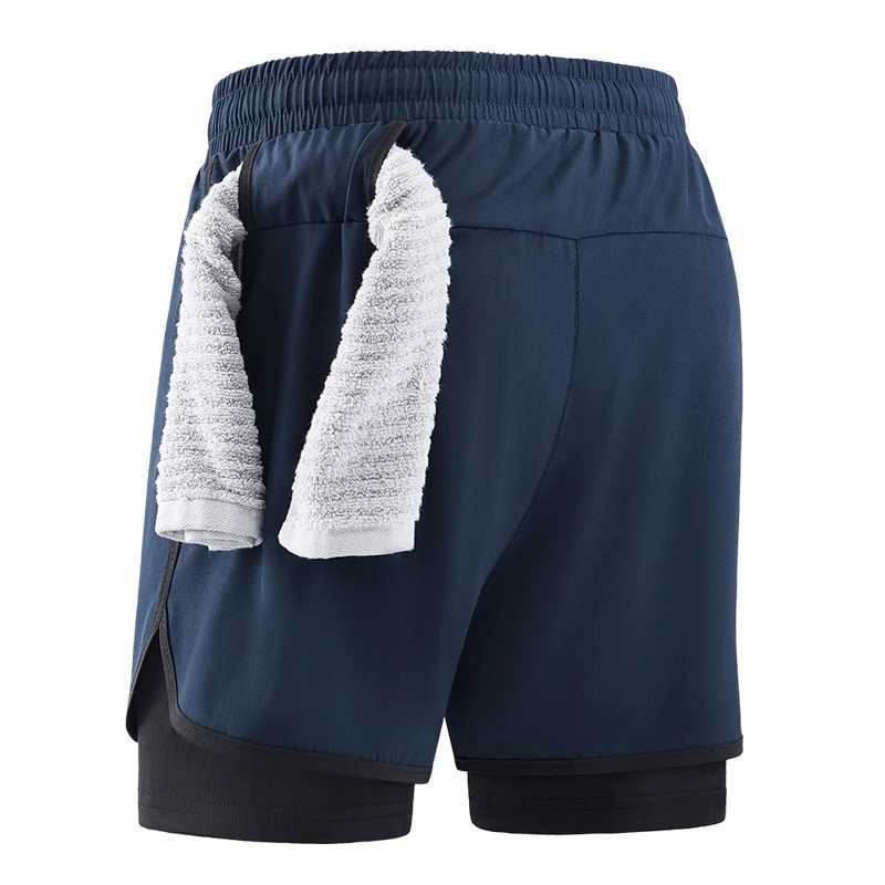 Mens Running Shorts Gym Exercise 2 in Fast Drying Training Gym Fitness Slow Running Shorts Summer Hot Mens Sportswear W250319