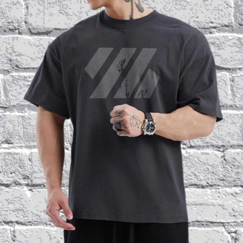 New sports short sleeved T-shirt mens running loose summer round neck quick drying breathable fitness top mesh training T-shirtT250318