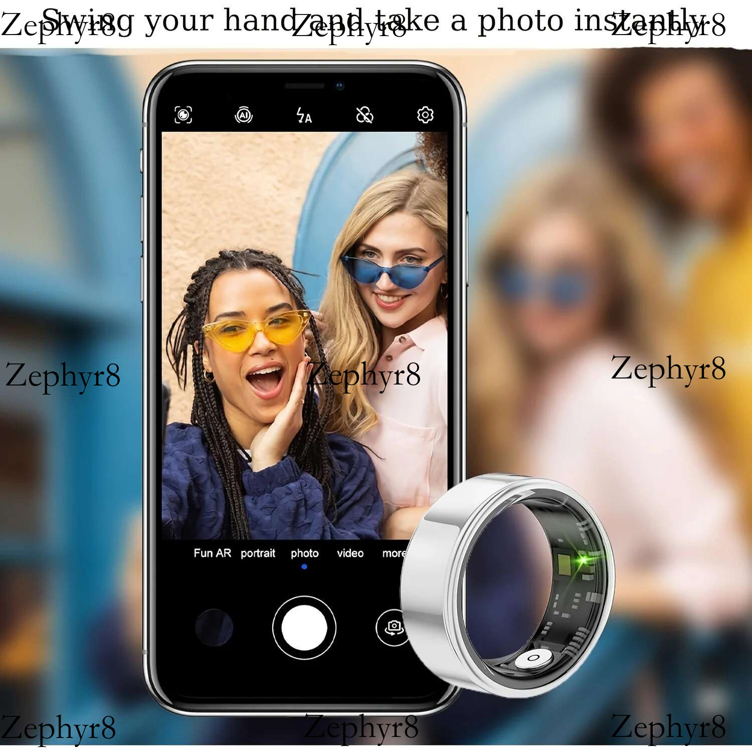 Smart ring, sleep tracking, motion monitoring, compatible with iPhone Android, smart gift, suitable for women and men