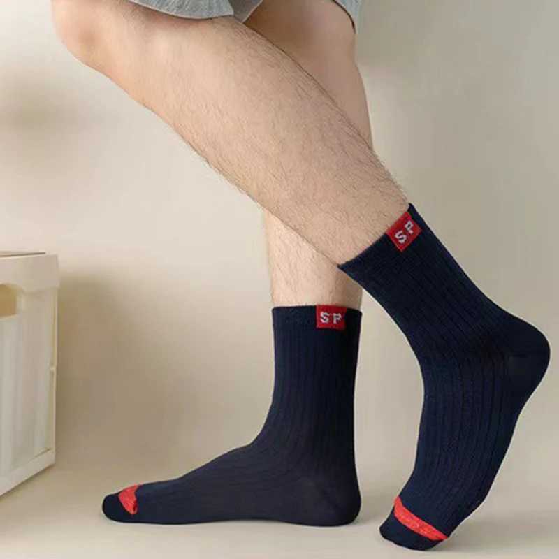 5/10/20 Pairs Men Letter Pattern Crew Socks Sweat Absorbing Odor Proof Soft Comfortable Breathable Casual and Neutral Socks X250319