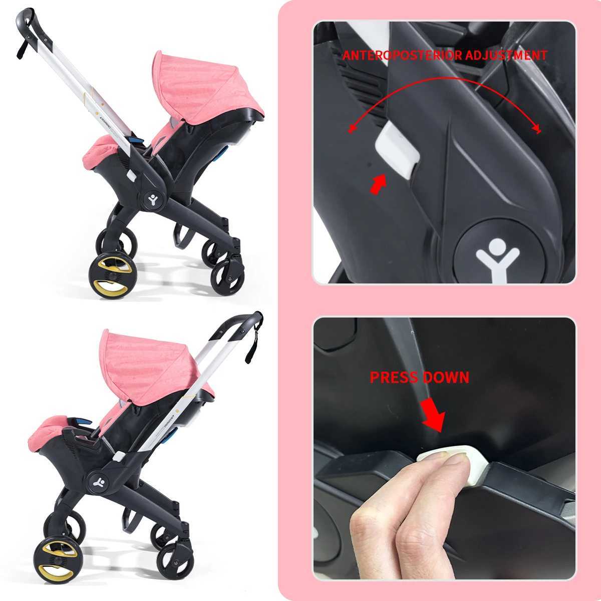 Lightweight baby stroller adjustable handle can be pushed in two directions foldable hand-painted suitable for travel and SH Z250319