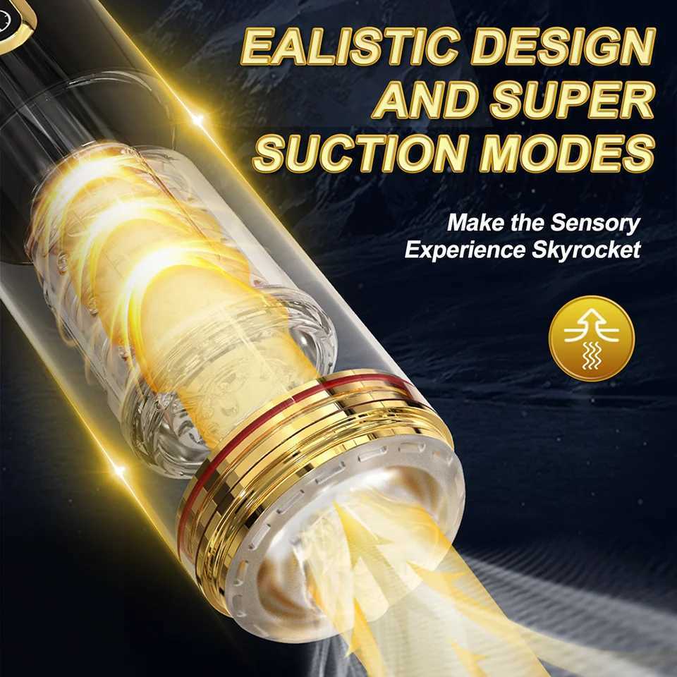 Fully Automatic Male Masturbator Vagina Rotation Telescoping Cup Deep Throat Blowjobs Dick Piston Massager For Men Adult Sex ToyXJ250319