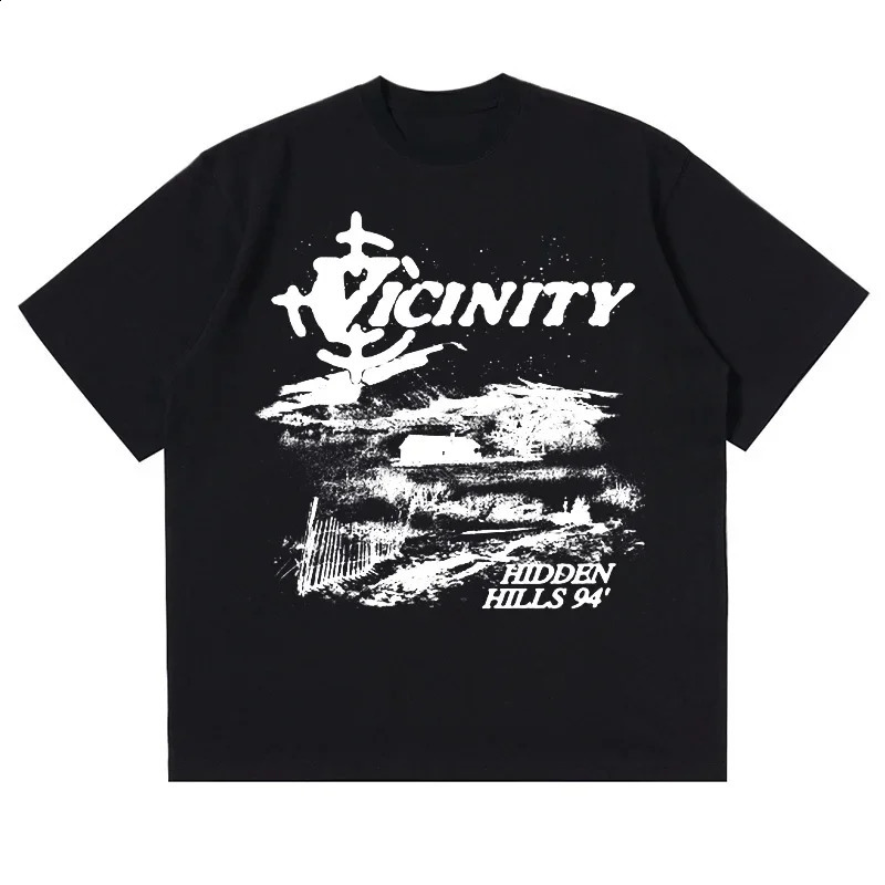 Super sized mens hip-hop T-shirt retro 90s streetwear anime Harajuku fashion short sleeved top Gothic casual T-shirt 250317