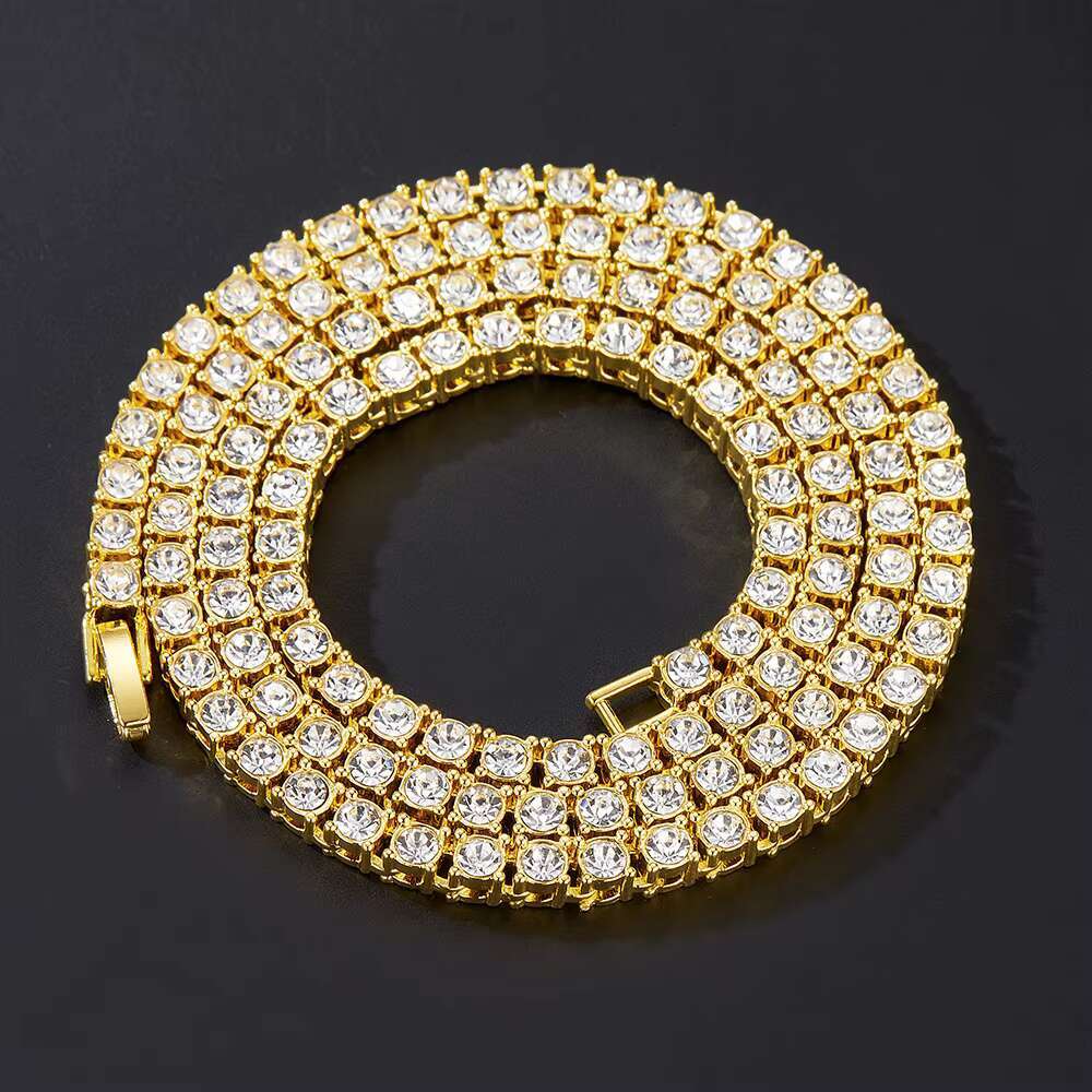 New Hiphop Street Full Tennis Men's and Women's Personalized Clavicle Chain Necklace Fashion Accessories