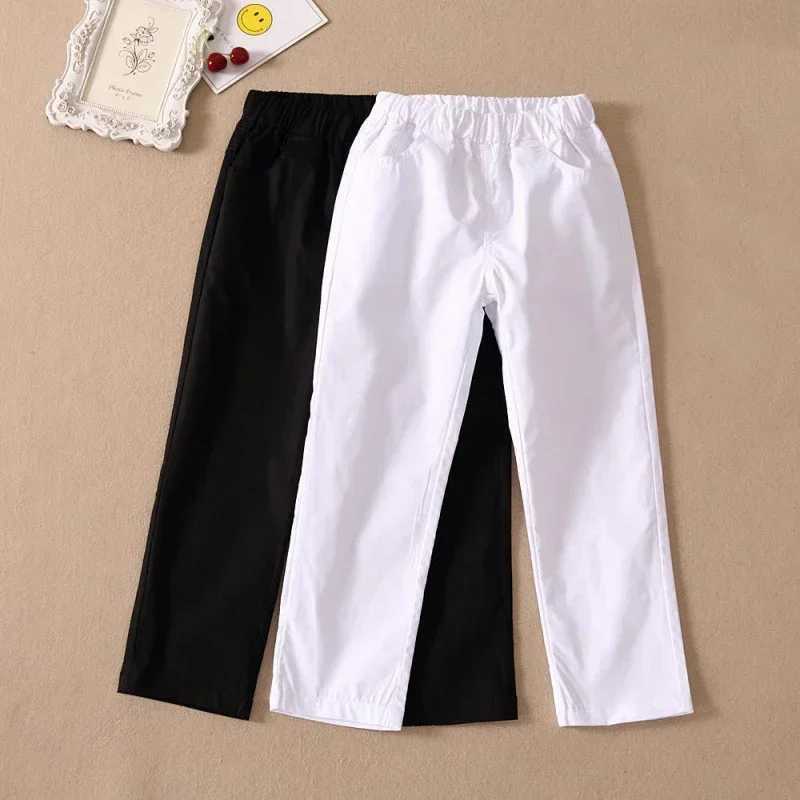 2024 Spring Autumn Childrens White School Uniform Pants Student Suit Pants Boys Black Pants Girls Navy Blue Pants Boys ClothesT250318