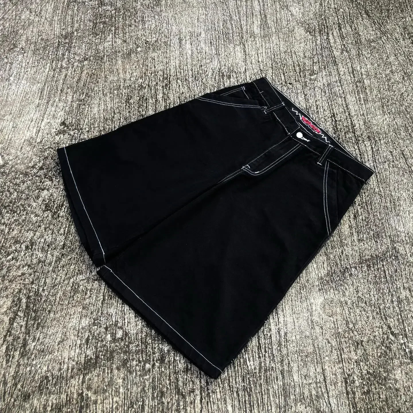 Y2k Wexwear Embroidered Jeans Harajuku Gym Retro Basketball Shorts Pocket Mens Alphabet Graphic Street Skateboarding Denim 250319