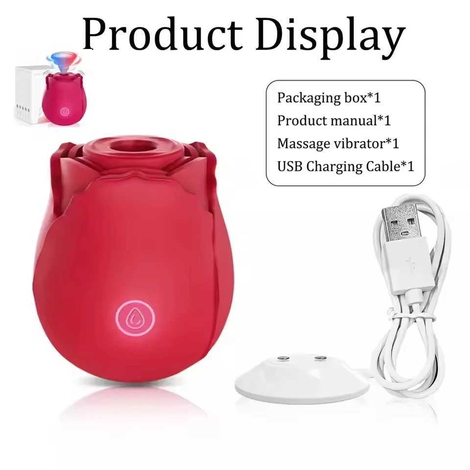 10 speed rose vibrator G-Spot fake penis powerful vaginal clitoris suction female sex toy powerful vacuum vibrator massager W250319