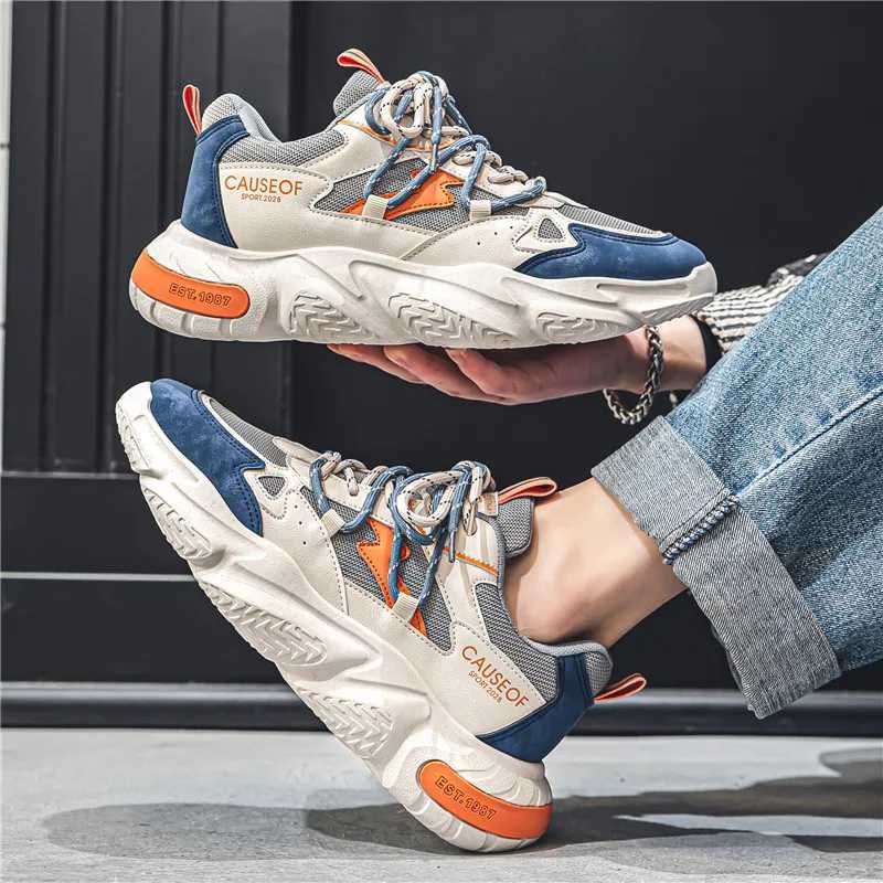 Male 2024 New Versatile Mesh Elevated Casual Shoes Youth Trendy Fashion Sports Shoes Breathable Outdoor Running Shoes sneakers Z250319